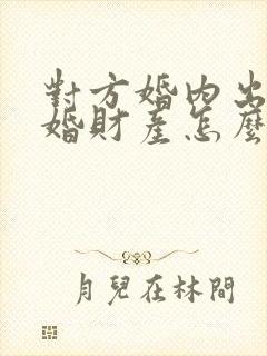 对方婚内出轨离婚财产怎么分割