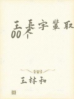 王长字辈取名500个