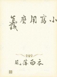 怎么用写小说赚钱