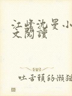 江峰沈曼小说全文阅读