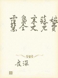 霍枭寒苏婉苏晓慧全文免费看封面