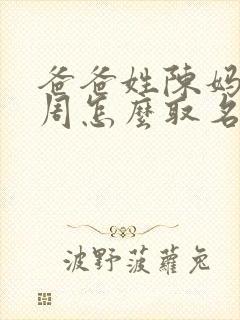 爸爸姓陈妈妈姓周怎么取名