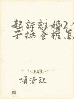 起诉离婚2个孩子抚养权怎么判