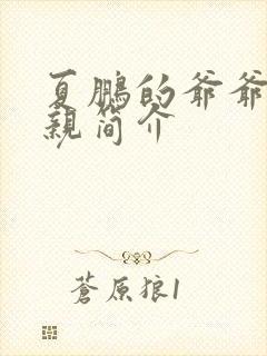 夏鹏的爷爷和父亲简介