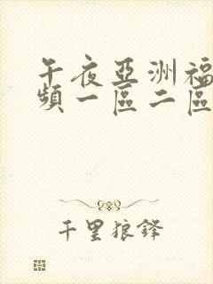 午夜亚洲福利视频一区二区