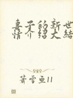 妻子的新世界剧情介绍大结局封面