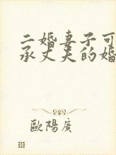 二婚妻子可以继承丈夫的婚前财产吗