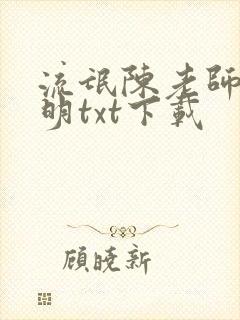 流氓陈老师陈天明txt下载