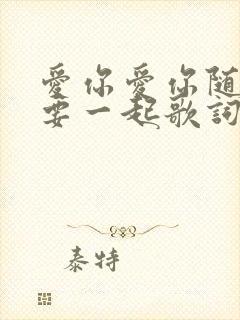 爱你爱你随时都要一起歌词