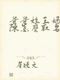 爸爸姓王妈妈姓陈怎么取名