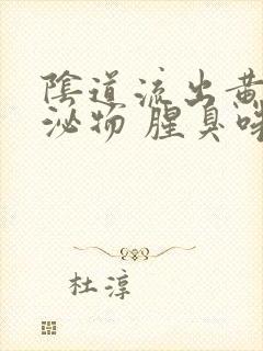 阴道流出黄的分泌物 腥臭味