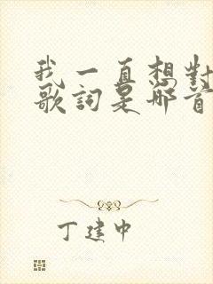 我一直想对你说歌词是哪首歌