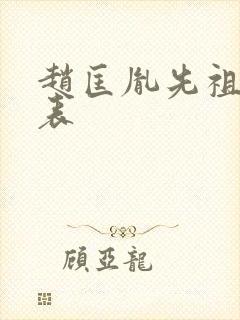 赵匡胤先祖世系表