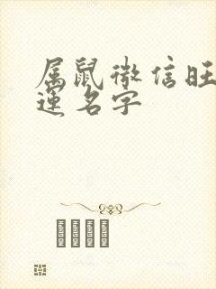 属鼠微信旺财旺运名字