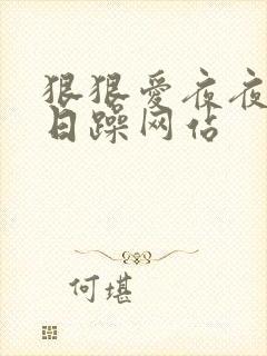 狠狠爱夜夜爽日日躁网站