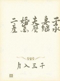 二婚夫妻子女遗产怎么继承