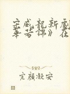 宋威龙新剧《韶华若锦》在哪看