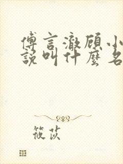 傅言澈顾小楠小说叫什么名字封面