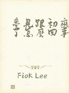 梦见跟初恋和好了怎么回事封面