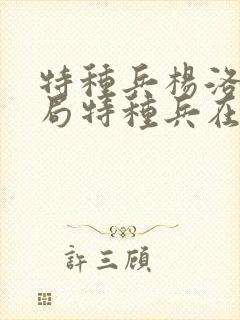 特种兵杨洛大结局特种兵在都市