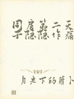 同房第二天小肚子隐隐作痛封面