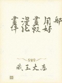 画漫画用哪个软件比较好