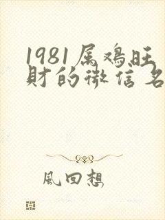 1981属鸡旺财的微信名