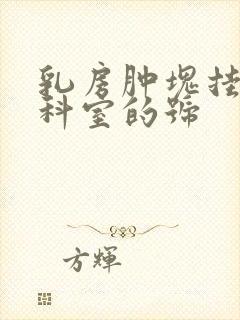 乳房肿块挂哪个科室的号