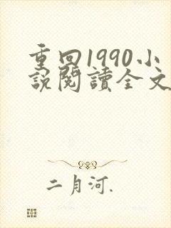 重回1990小说阅读全文封面