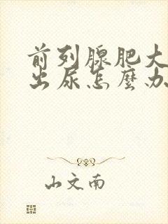 前列腺肥大尿不出尿怎么办