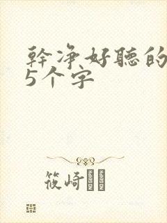 干净好听的昵称5个字