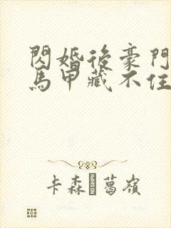 闪婚后豪门老公马甲藏不住小说封面