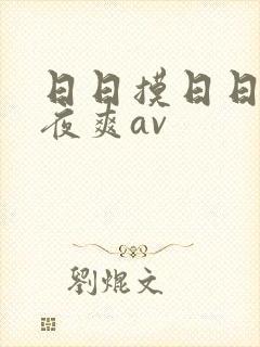 日日摸日日碰夜夜爽av封面
