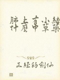 肺上有小结节吃什么中草药