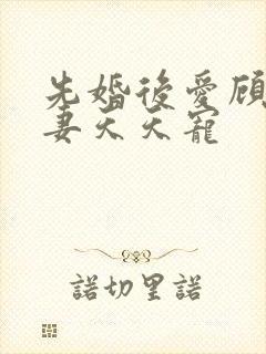 先婚后爱顾少娇妻天天宠