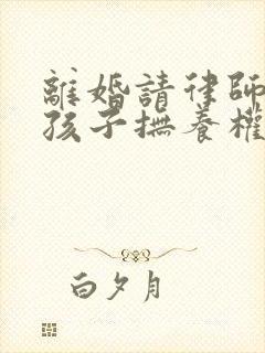 离婚请律师争取孩子抚养权封面