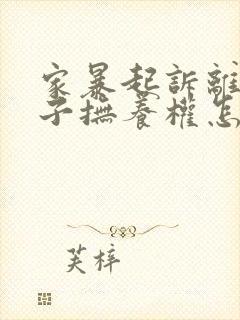 家暴起诉离婚孩子抚养权怎么判