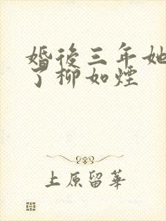 婚后三年她变心了柳如烟