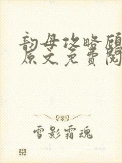 韵母攻略顾小暖原文免费阅读