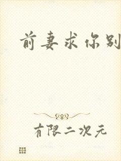 前妻求你别改嫁封面