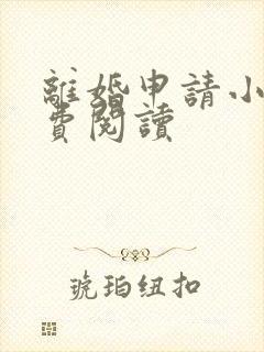 离婚申请小说免费阅读