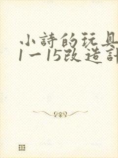 小诗的玩具日记1一15改造计划