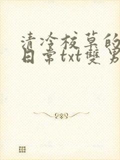 清冷校草的抹布日常txt双男主