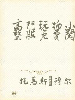 高门玩物小说完整版免费阅读