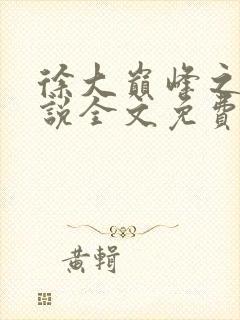 徐大巅峰之路小说全文免费阅读