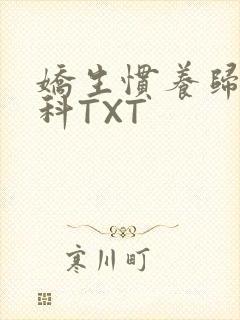 娇生惯养归寻骨科TXT