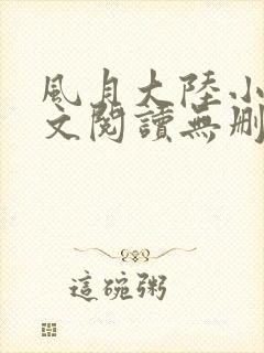 风月大陆小说全文阅读无删减