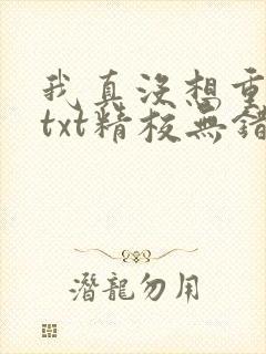 我真没想重生啊txt精校无错版