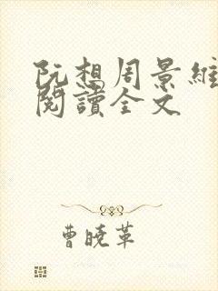 阮想周景维免费阅读全文