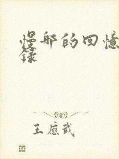 慢哪的回忆录目录